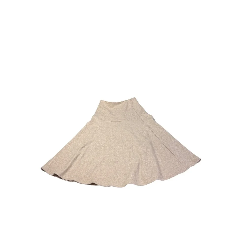OGL Oatmeal Heather Knit A-Line Midi Skirt High Waisted Size M‎ New With Tags